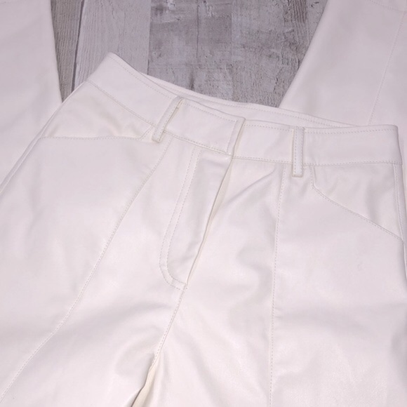 FORE ivory color faux leather pants size small - Picture 2 of 8